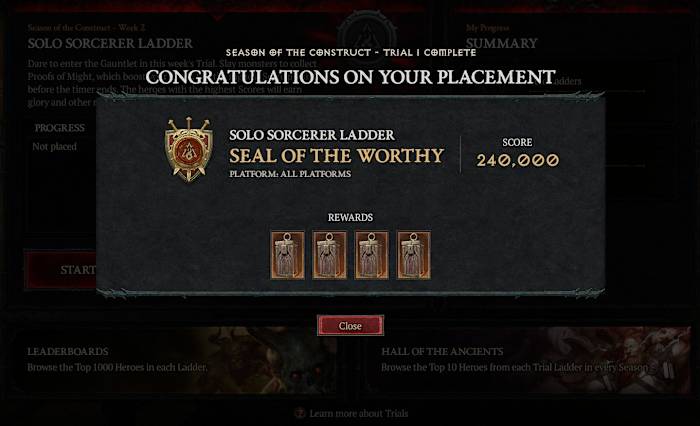 Diablo 4 Gauntlet Seal of the Worthy